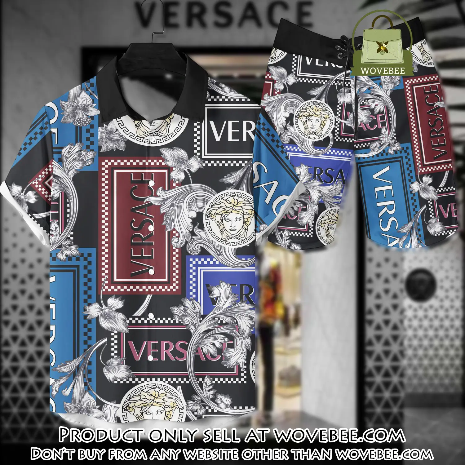 Versace luxury hawaiian shirt & short set lhs1215 wvb5133698